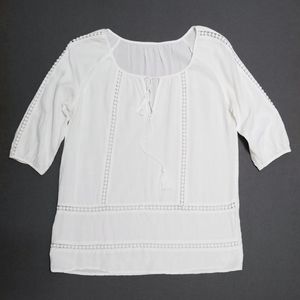 White Viscose peasant top